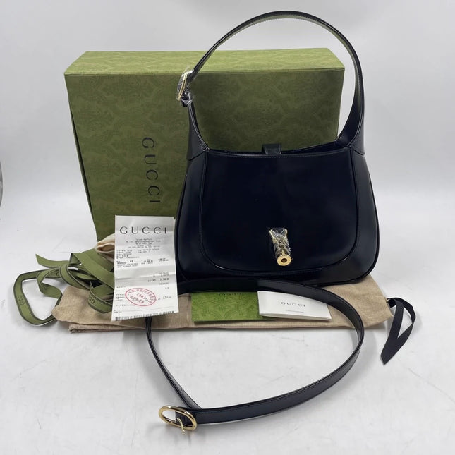 Sold Gucci Jackie 1961 Black Leather Bag with Adjustable Strap Never Worn