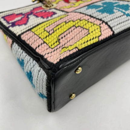 Chanel Rare Precious Symbols Needlepoint East West Shoulder Bag