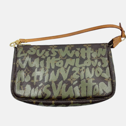 Louis Vuitton Pochette Accessoire Monogram Green Graffiti Clutch-Luxbags