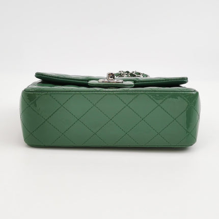 Chanel Classic Flap Rectangular Mini Green Patent Leather Silver Hardware 2016-2017