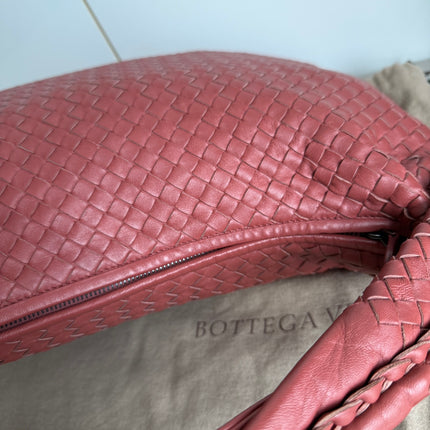 Bottega Veneta Veneta Hobo Medium Brick Red Intrecciato Leather Bag 47cm