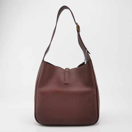 Yves Saint Laurent YSL Le 5 A 7 Hobo Small Burgundy Calfskin Shoulder Bag