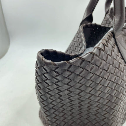 Sold Bottega Veneta Cabat Large Intreccio Leather Tote Bag Dark Chocolate Brown with Pouch 40cm