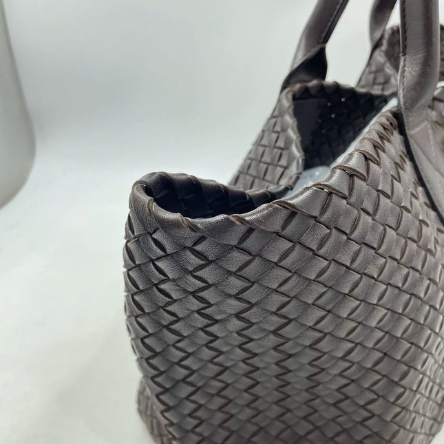 Sold Bottega Veneta Cabat Large Intreccio Leather Tote Bag Dark Chocolate Brown with Pouch 40cm