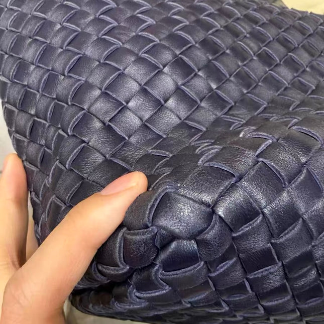 Bottega Veneta Cabat MM Intreccio Leather Tote Bag Navy 40cm