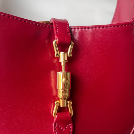 Sold Gucci Jackie 1961 Mini Burgundy Leather Bag with Adjustable Strap