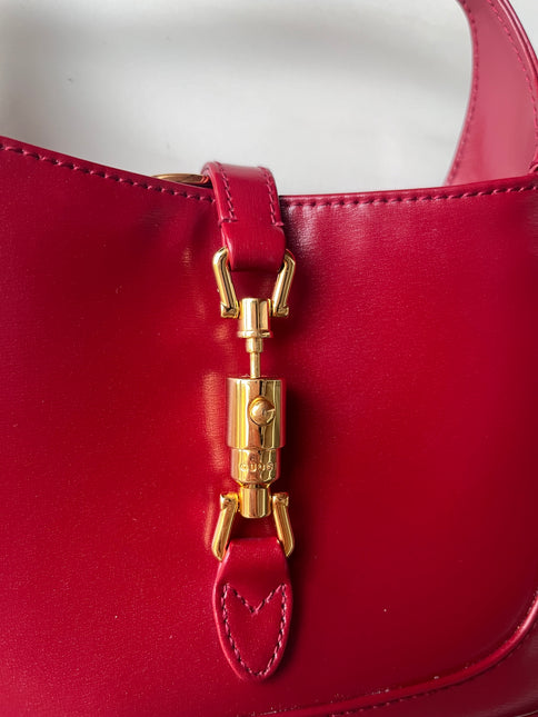 Sold Gucci Jackie 1961 Mini Burgundy Leather Bag with Adjustable Strap