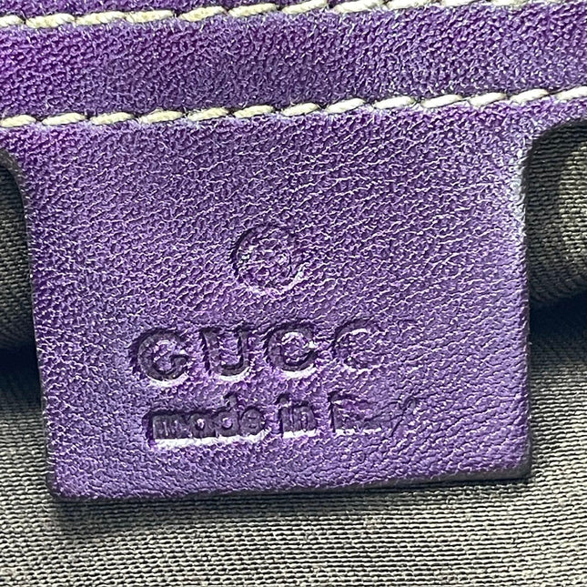 Gucci Jackie Vintage Large Purple Suede Leather Ringlets Decoration