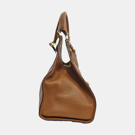 Gucci Junco Bag Tan Brown Graind Leather Handbag