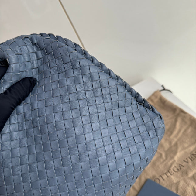Sold Bottega Veneta Hobo Bag Lambskin leather Greyish Misty Blue Medium 40cm