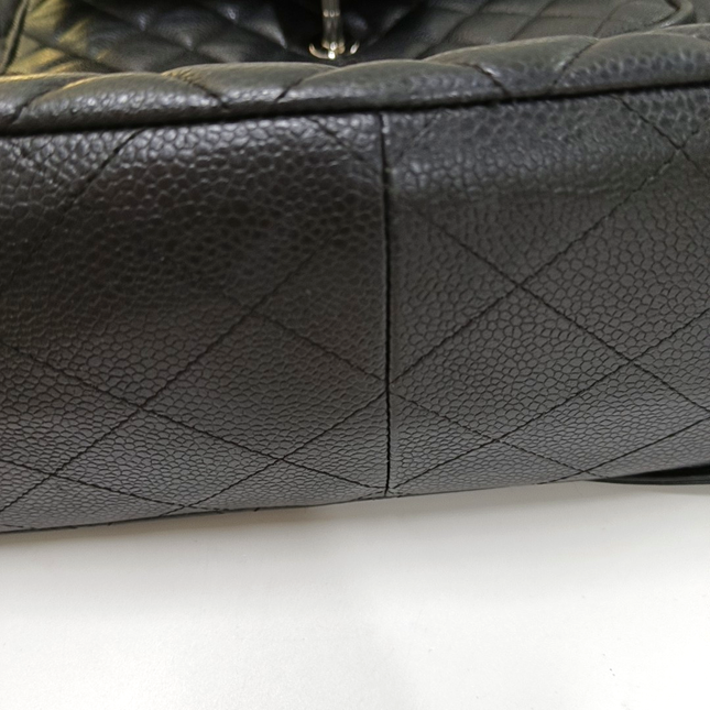Chanel 2014 Paris-Edinburgh Flap Tote Bag Black Caviar Leather