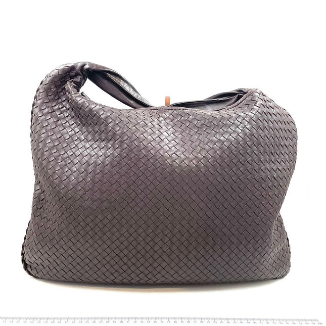 Sold Bottega Veneta Hobo Bag Large Dark Chocolate Brown Lambskin leather 51cm