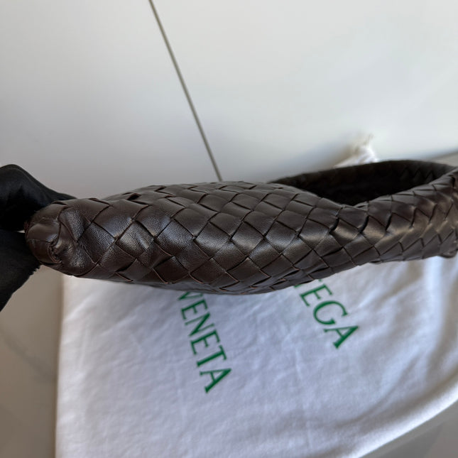 Bottega Veneta Hop Hobo Small Leather Chocolate Brown