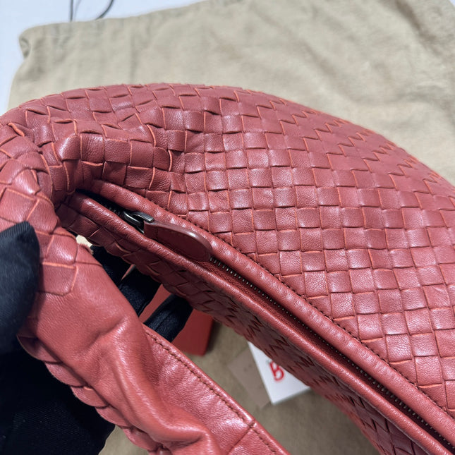 Sold Bottega Veneta Veneta Hobo Small Burgundy 40cm Lambskin Leather