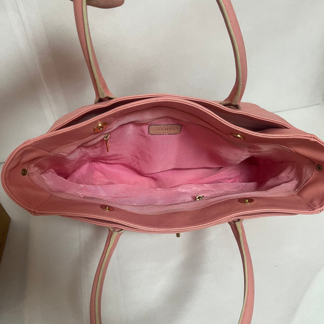 Chanel Cerf Executive Medium Pink Leather Handbag 35cm