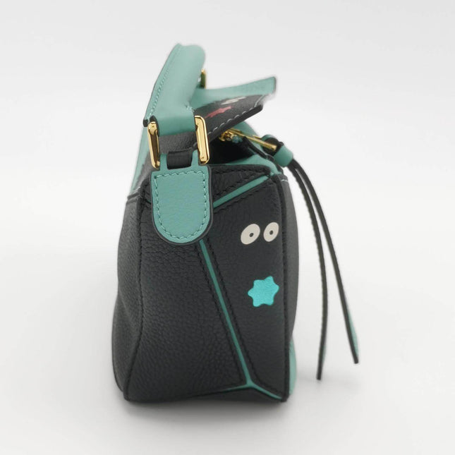 Loewe x Spirited Away Studio Ghibli Collection Puzzle Calcifer Mini Black Crossbody Bag