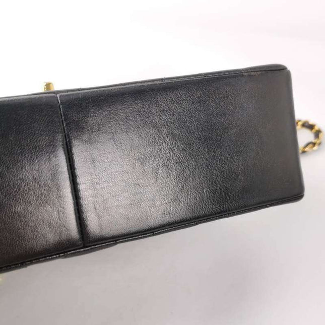 Chanel Diana CC Flap Bag 1994 Vintage Black Lambskin Leather with 24k Gold Hardware