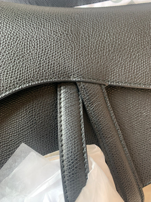 Sold Dior Saddle Black Medium Grained Leather Handbag with Gold Hardware