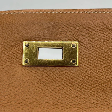 Hermes Kelly 28 Sellier Brown Gold Epsom Leather Gold Hardware 1985