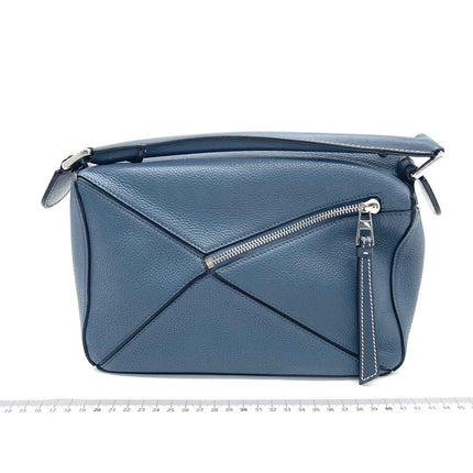 Loewe Puzzle Small Navy Grained Calfskin Leather Bag
