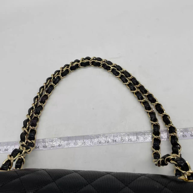 Chanel Classic Flap Medium 2016 Black Pixel Effect Calfskin Leather Gold Hardware