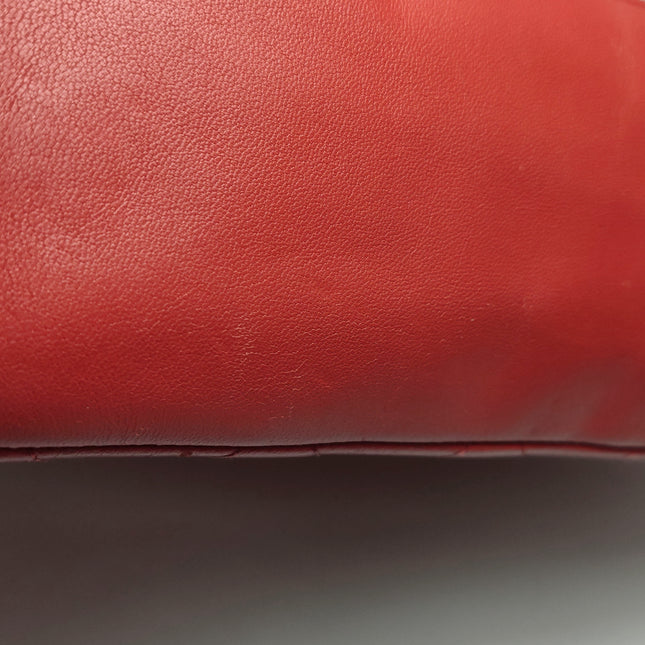 Chanel Classic Flap Single Flap Large Red Lambskin Leather Silver Hardware