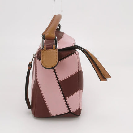 Loewe Puzzle Small Pink Burgundy Stripes Crossbody Bag