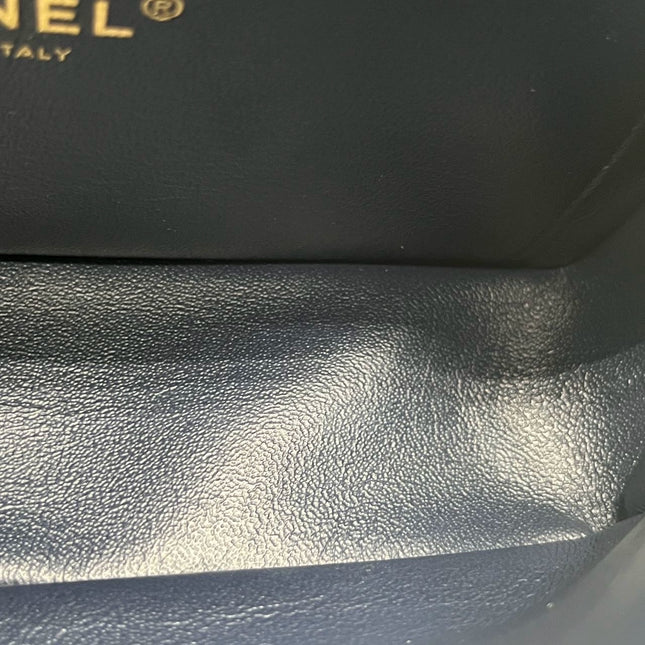 Chanel Classic Flap Mini Rectangular Navy Lambskin Leather Gold Hardware, 2020