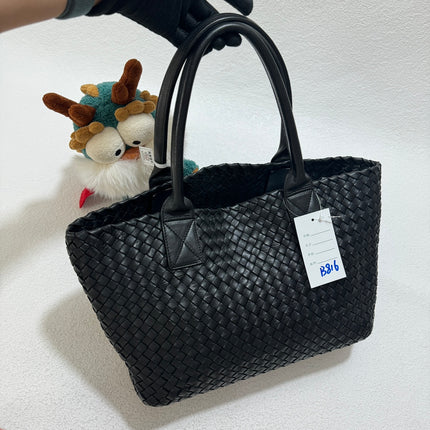 Sold Bottega Veneta Cabat Small Intreccio Leather Tote Bag Black