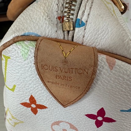 Louis Vuitton x Takashi Murakami Speedy 30 Lock White Multicolor
