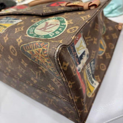 Louis Vuitton Voyage OnTheGo Large Brown Monogram Crossbody Tote Flight Mode