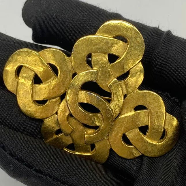 Chanel Coco Mark Vintage Gold CC Logo Brooch, 1997