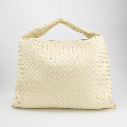 Bottega Veneta Hop Large Leather Pale Cream Yellow Hobo Bag