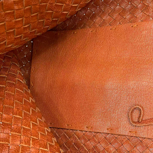 Bottega Veneta Cabat Tote Burnt Metallic Orange Intrecciato Leather 40cm