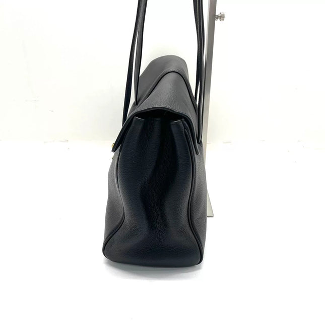 Celine Soft 16 Bag Medium Black Grained Calfskin Leather