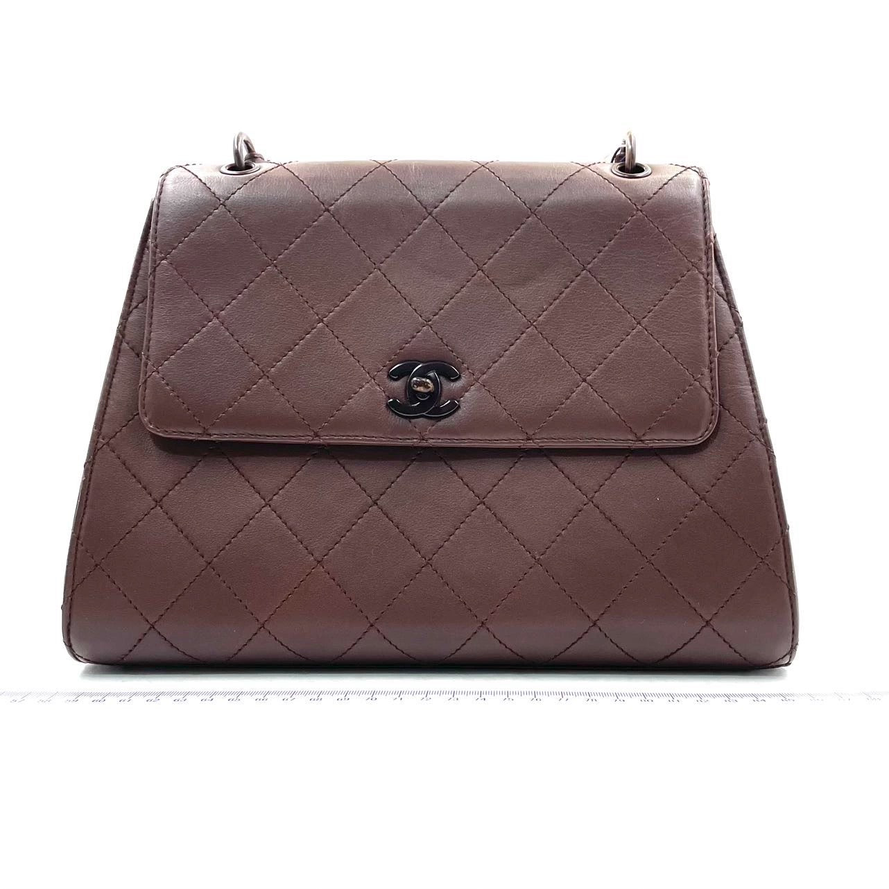 Chanel Vintage Top Handle Kelly Flap Bag Chocolate Brown Cannage Lambskin Leather, 1997-1999