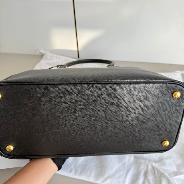 Prada Galleria Saffiano Leather Large Black with Strap