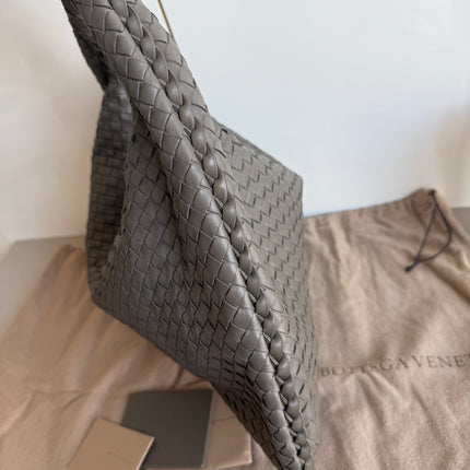 Bottega Veneta Hobo Bag Lambskin leather Dark Grey 47cm