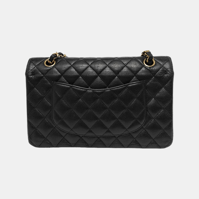 Chanel Classic Flap Medium Black Caviar Leather Gold-tone Hardware