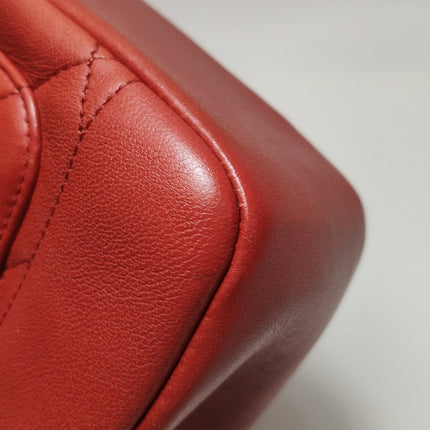 Chanel Diana CC Flap Bag Large Red Lambskin Leather 2014-2015