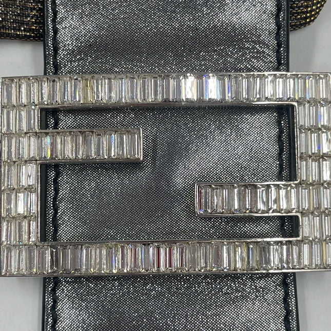 Fendi Baguette Iridescent Brown Zucca Print with Crystal Buckle