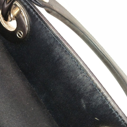 Lady Dior Mini Black Silk with Crystals Silver Hardware