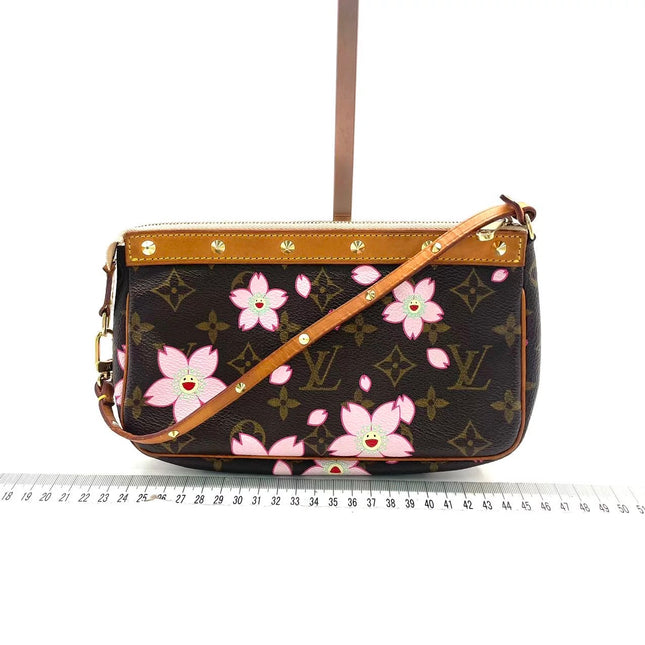 Louis Vuitton x Takashi Murakami Cherry Blossom Pochette Accessoire Brown Monogram