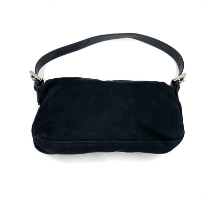 FENDI Baguette Vintage Black Cloth Silver Hardware