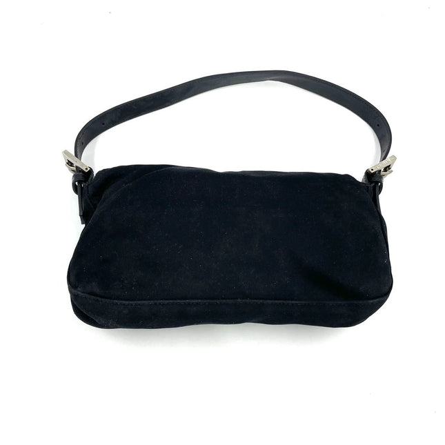 FENDI Baguette Vintage Black Cloth Silver Hardware