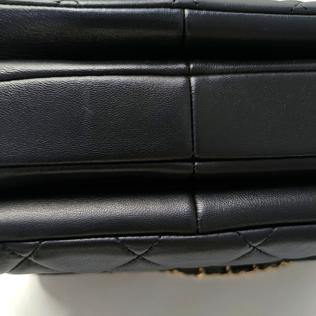 Chanel Trendy CC Small Black Lambskin Leather Gold Hardware