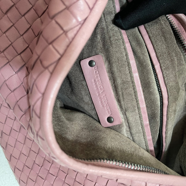 Sold Bottega Veneta Veneta Hobo Medium Cherry Blossom Pink Intrecciato Leather Bag 40cm