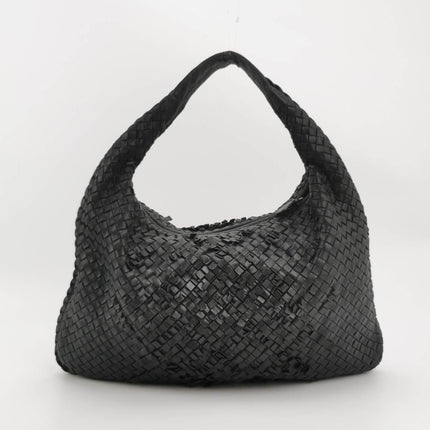 Sold Bottega Veneta Intrecciato Hobo Bag Medium Black Lambskin leather 45cm