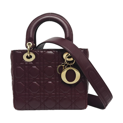 Lady Dior Small My Abcdior Purple Lambskin Cannage Leather Gold Hardware-Luxbags