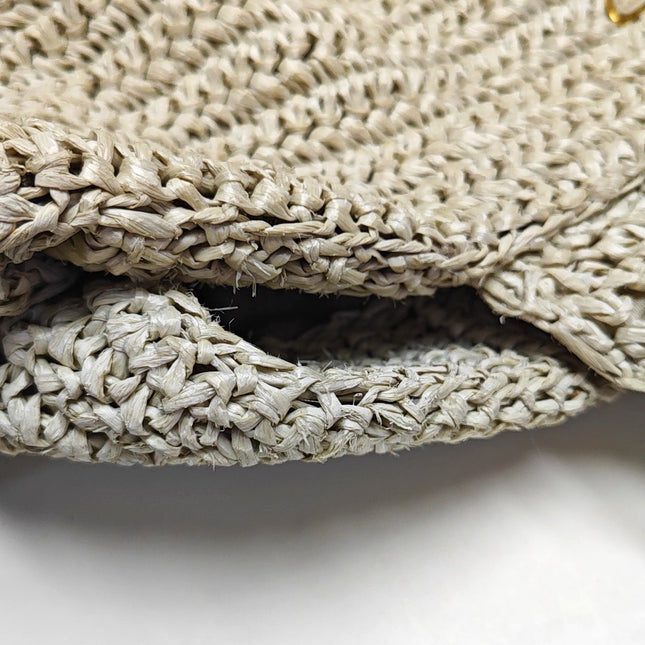 Prada Canape Straw Tote Beige Top Handle Bag